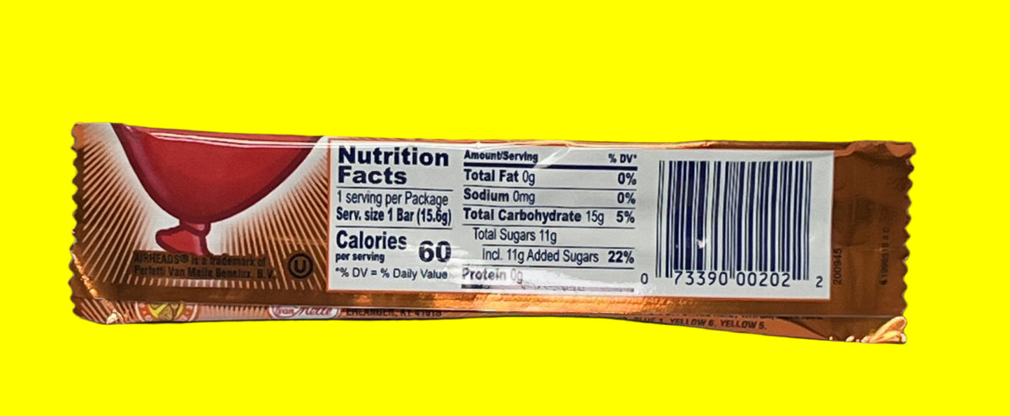 AirHeads Taffy Full Size Candy Bar Bulk - (Individually Wrapped) 8 ounces