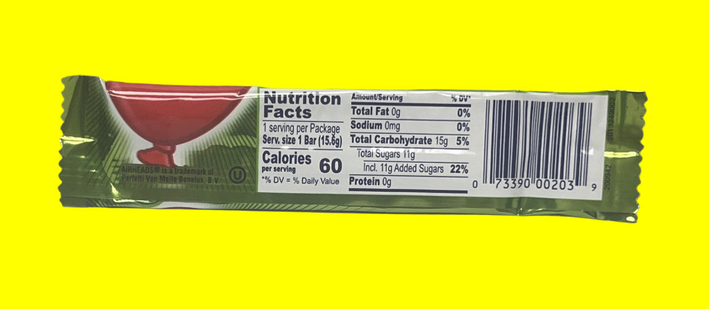 AirHeads Taffy Full Size Candy Bar Bulk - (Individually Wrapped) 8 ounces