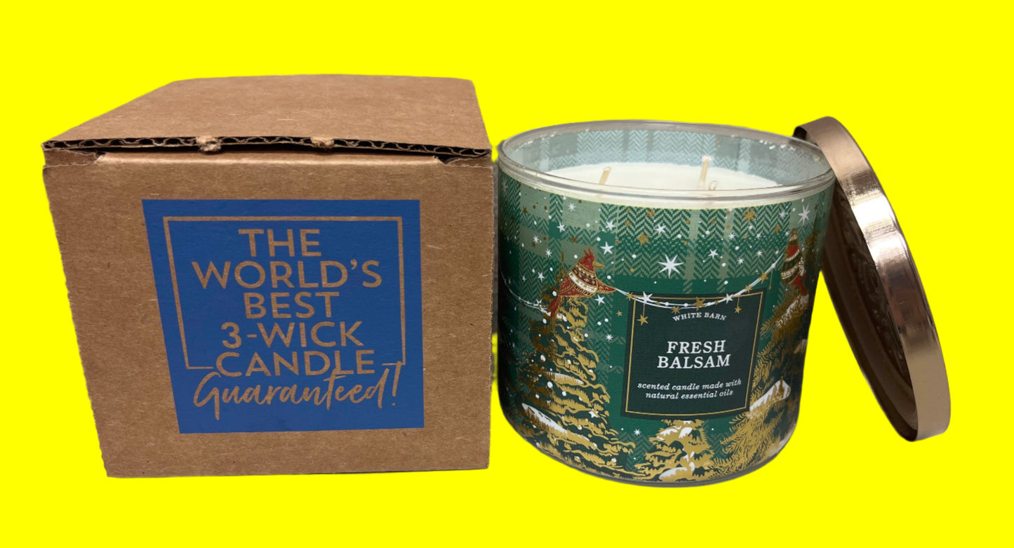 Bath & Body Works, Fresh Balsam, 3-Wick Candle w/Essential Oils - 14.5 oz