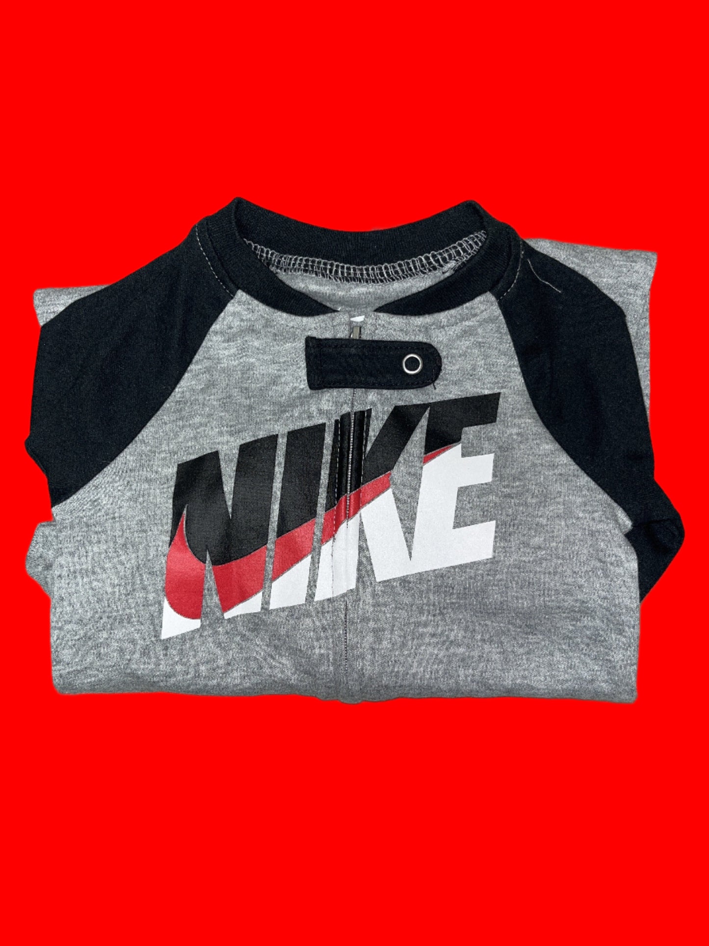 Nike Infant/Toddler Printed Footed Coverall (Dark Grey Heather, 3 Months) - NO TAG
