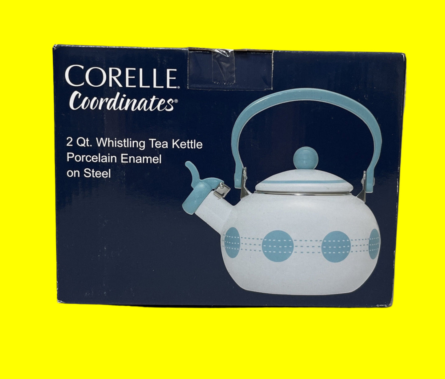 Reston Lloyd Harmonic Hum Whistler Fold Down Handle, 2-Quart Whistling Teakettle, South Beach