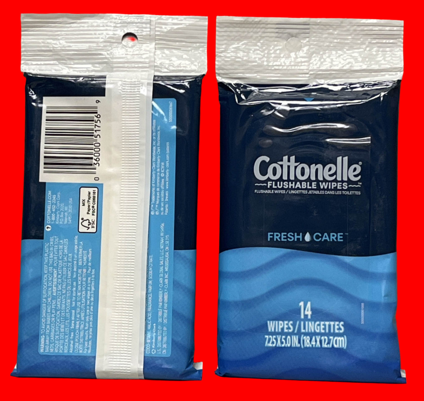 Cottonelle Fresh Care Wipes On-The-Go 14ct - 2 Pack