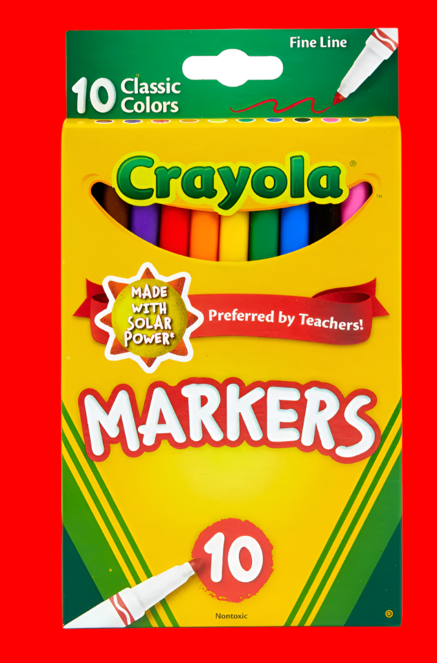 Crayola Classic Fine Line Markers Assorted Colors 10 Count (Pack Of 2)