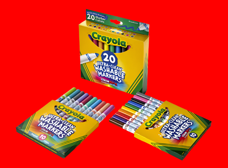 Crayola Ultra-Clean Washable Broad Line Markers; 20-count; Classic & Bold Colors