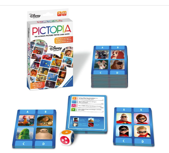 Disney Pictopia Card Game - Travel-Sized Trivia Game