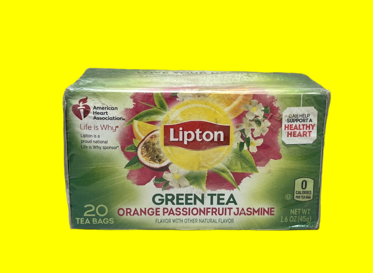 Lipton Green Tea Orange Passionfruit Jasmine 20 Tea Bags - BB: 1/15/2025