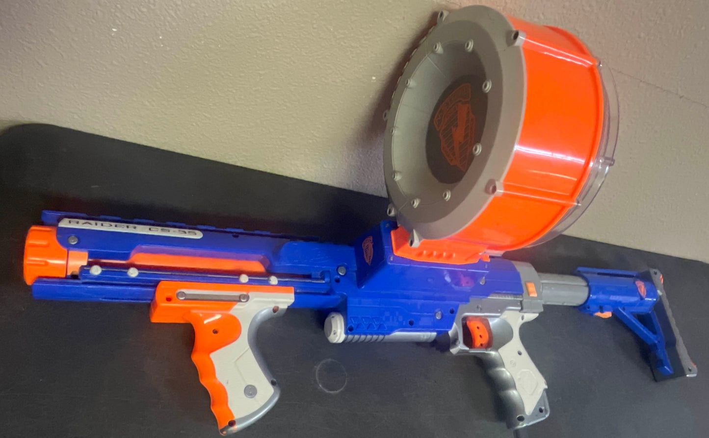 NERF N-Strike Elite Raider CS-35 Dart Gun Blaster Toy w/ Drum and Stock