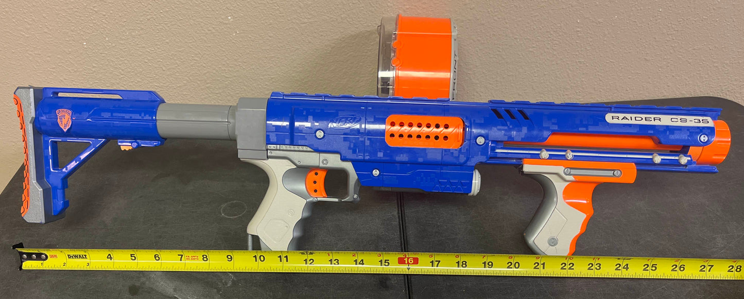 NERF N-Strike Elite Raider CS-35 Dart Gun Blaster Toy w/ Drum and Stock