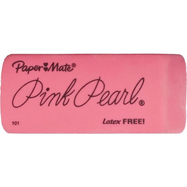 Paper Mate Pink Pearl Erasers, Large, 3 Count (70502) 2 Pack