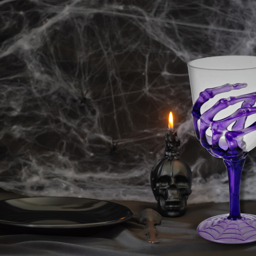Eerie Purple Spooky Skeleton Hand Plastic Goblet - The Must-Have Halloween Drinkware