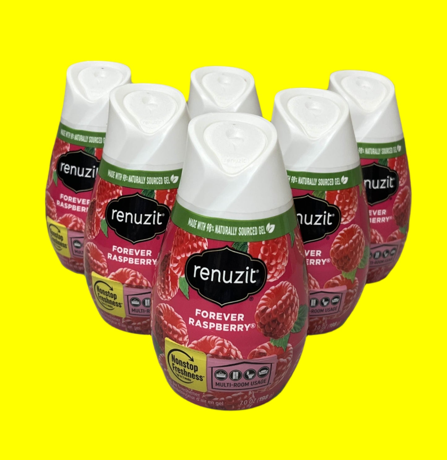 Renuzit Adjustable Air Freshener Gel, Forever Raspberry, 7 Ounces (6 Count)