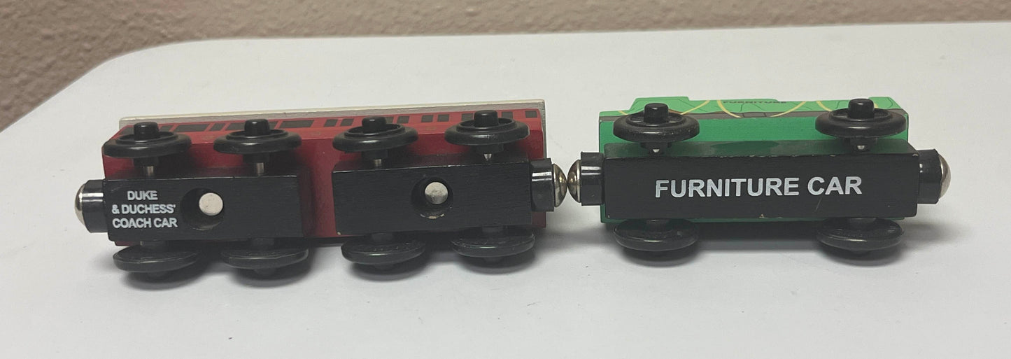 Thomas & Friends Wooden Train - Duke & Duchess' Coach + Car Furniture Tender