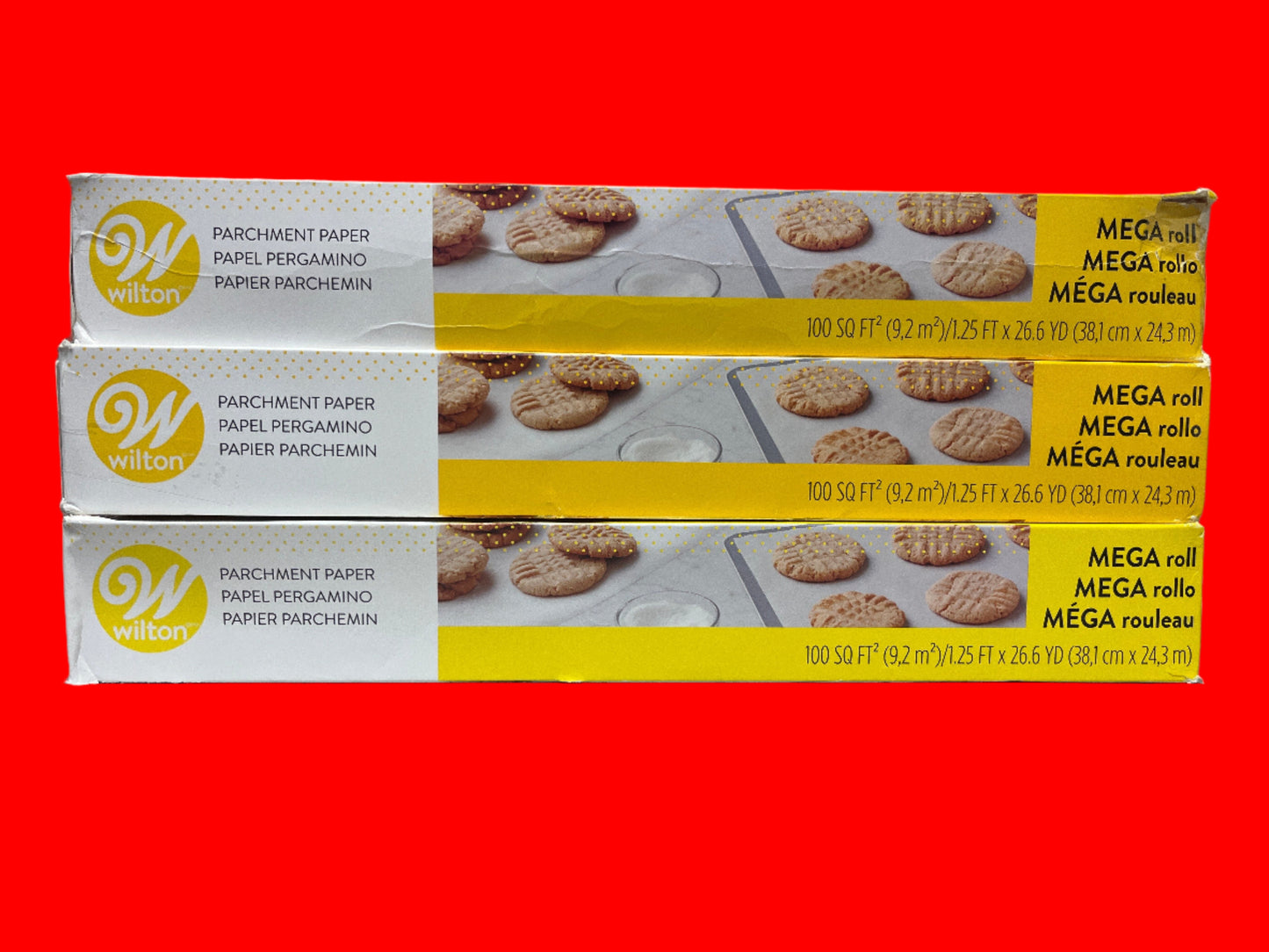 Wilton Parchment Paper, Mega Roll, 100 ft each, Total 300 ft (damaged package)
