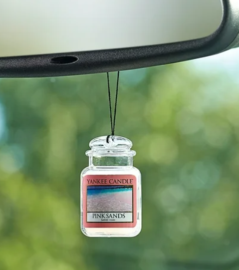 Yankee Candle Car Jar Ultimate Pink Sands Scent, Hanging Car Air Freshener, 1 Count