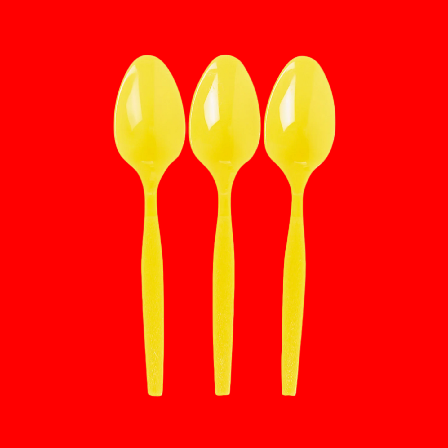 Lemon Yellow Plastic Spoons (50 Pc) - Party Supplies