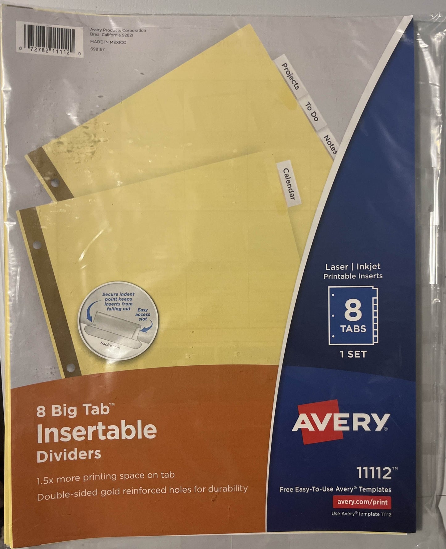 Avery Insertable Big Tab Dividers 8-Tab Letter 11112 Clear - 1 Pack