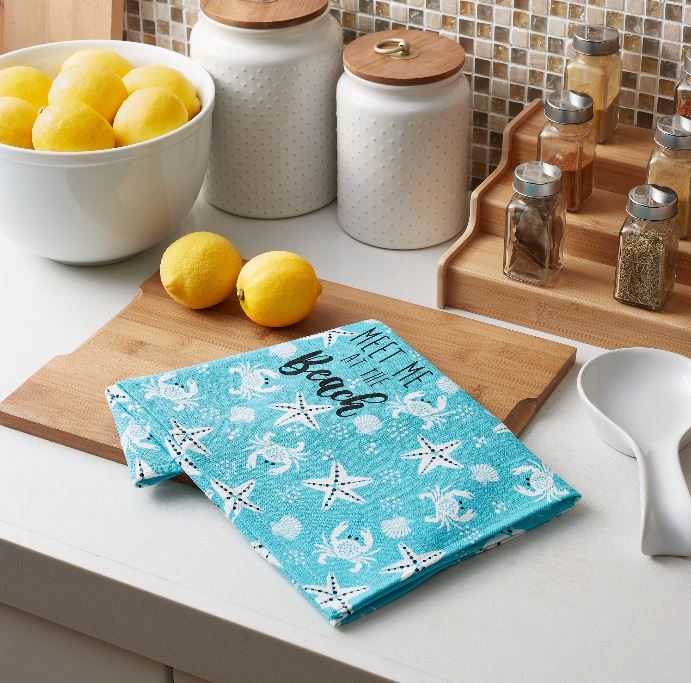 Beach Themed Kitchen Towel Set, Meet Me at the Beach, Summer Decor