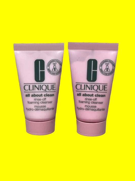 Clinique All About Clean Rinse-Off Foaming Cleanser - 1 oz / 30 mil - Set of 2