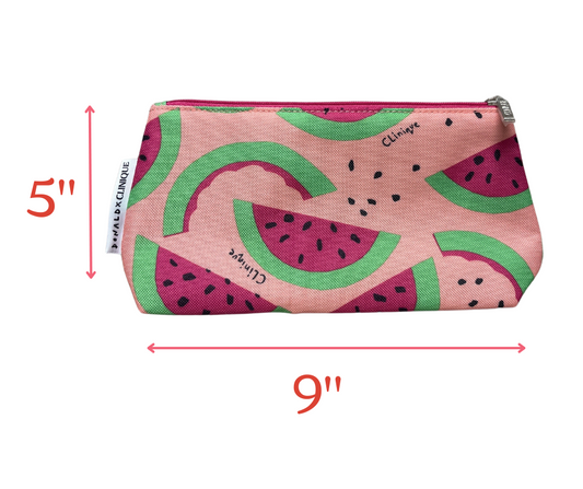 Clinique @Drawberston x Clinique Watermelon Makeup Pouch