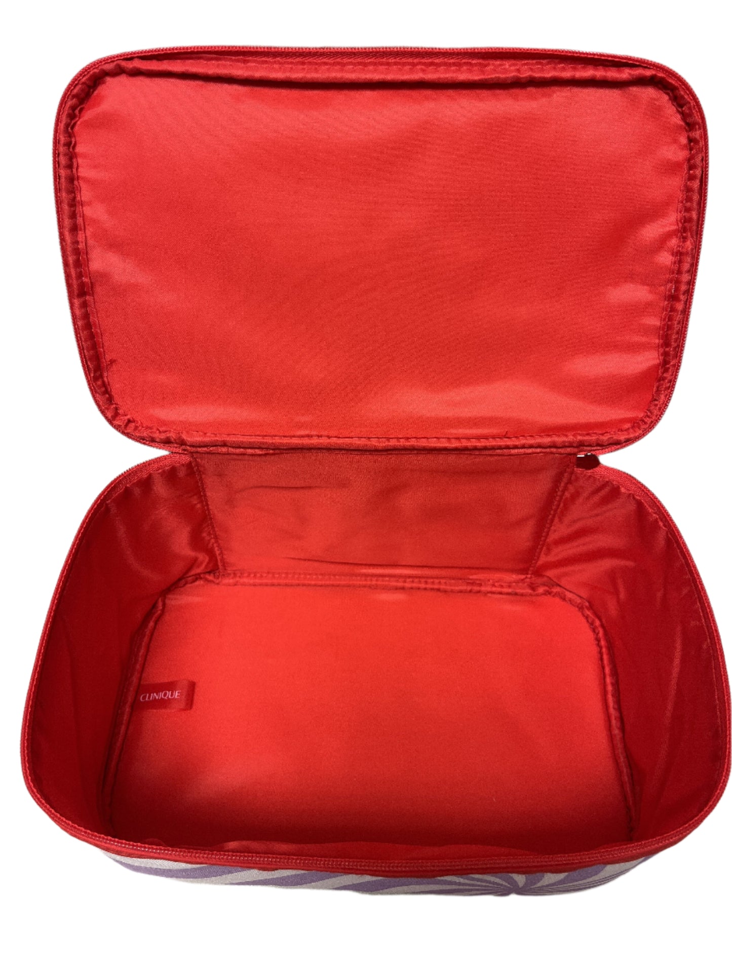 Clinique Skincare Makeup Beauty Cosmetic Train Case Travel Bag Purple/Red