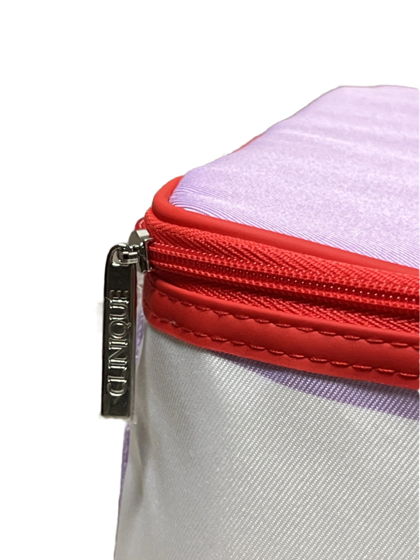 Clinique Skincare Makeup Beauty Cosmetic Train Case Travel Bag Purple/Red