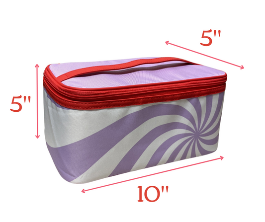 Clinique Skincare Makeup Beauty Cosmetic Train Case Travel Bag Purple/Red