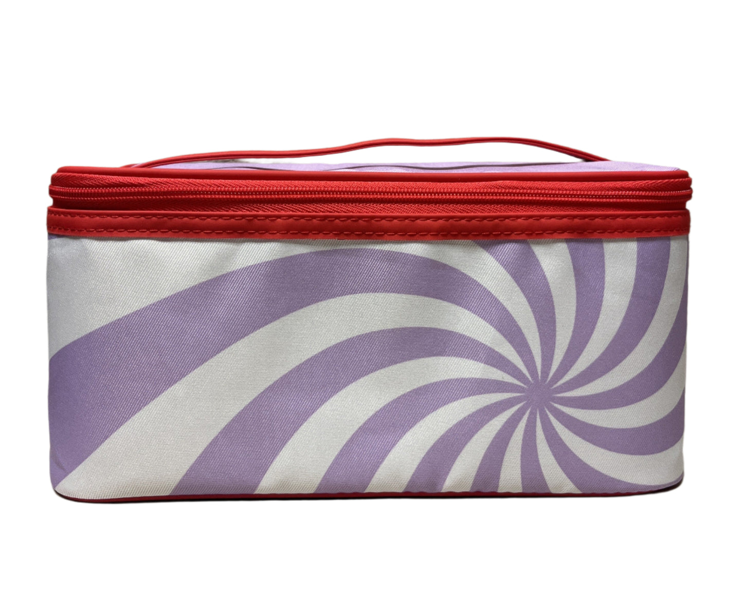 Clinique Skincare Makeup Beauty Cosmetic Train Case Travel Bag Purple/Red