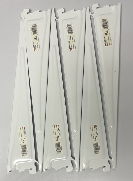 ClosetMaid ShelfTrack 16-in White Steel Adjustable Mount Bracket - Lot of 6