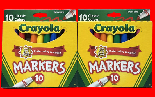 Crayola Assorted Broad Line Markers 10 Count - 2 Pack