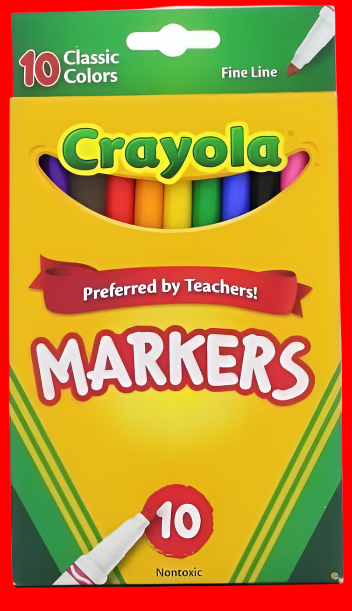 Crayola Classic Fine Line Markers Assorted Colors 10 Count (Pack Of 2)