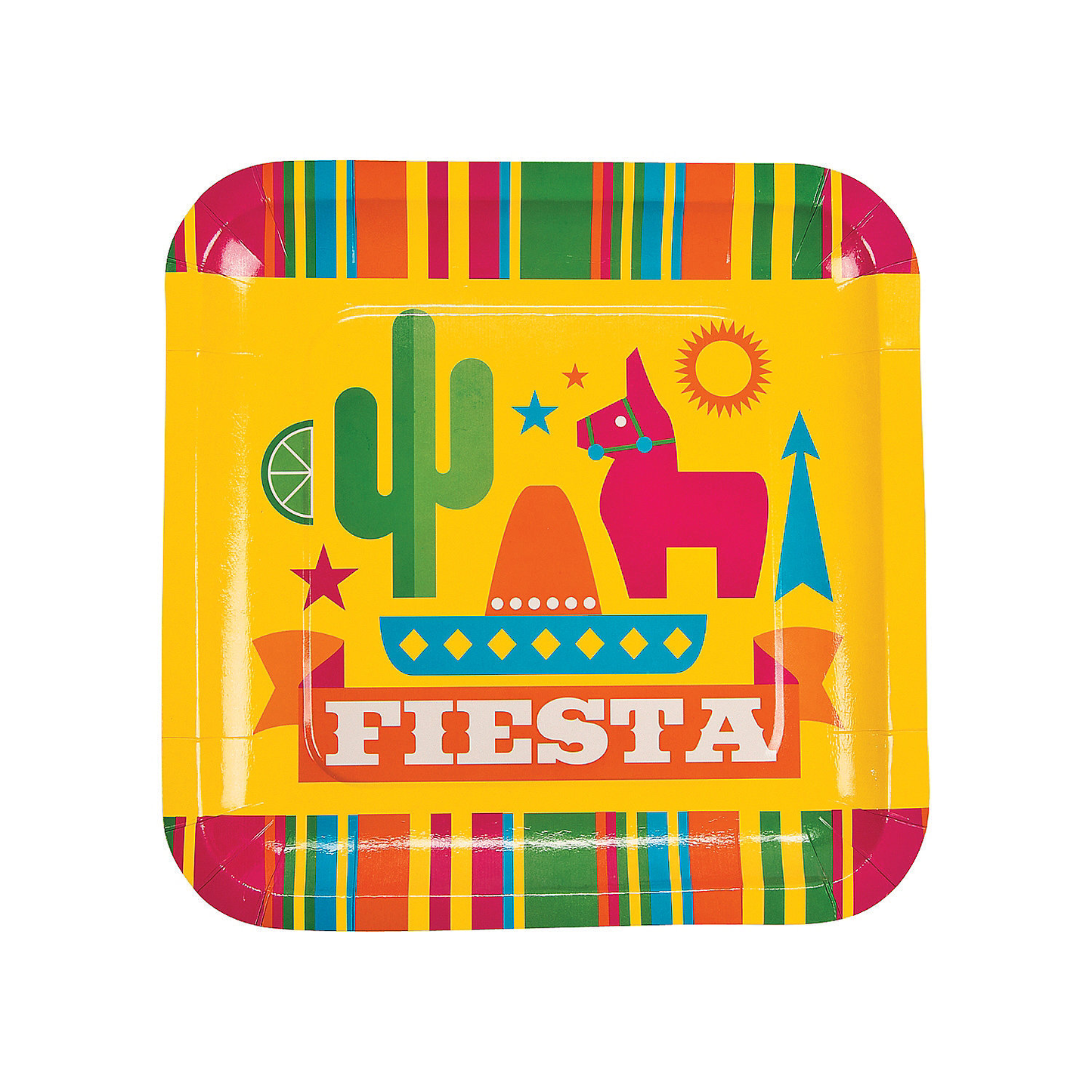 Cinco De Mayo Fiesta Party Supplies - Serves 16 - Includes Plates, Napkins, Cups, Spoons, Tablecloth and Fiesta Balloon