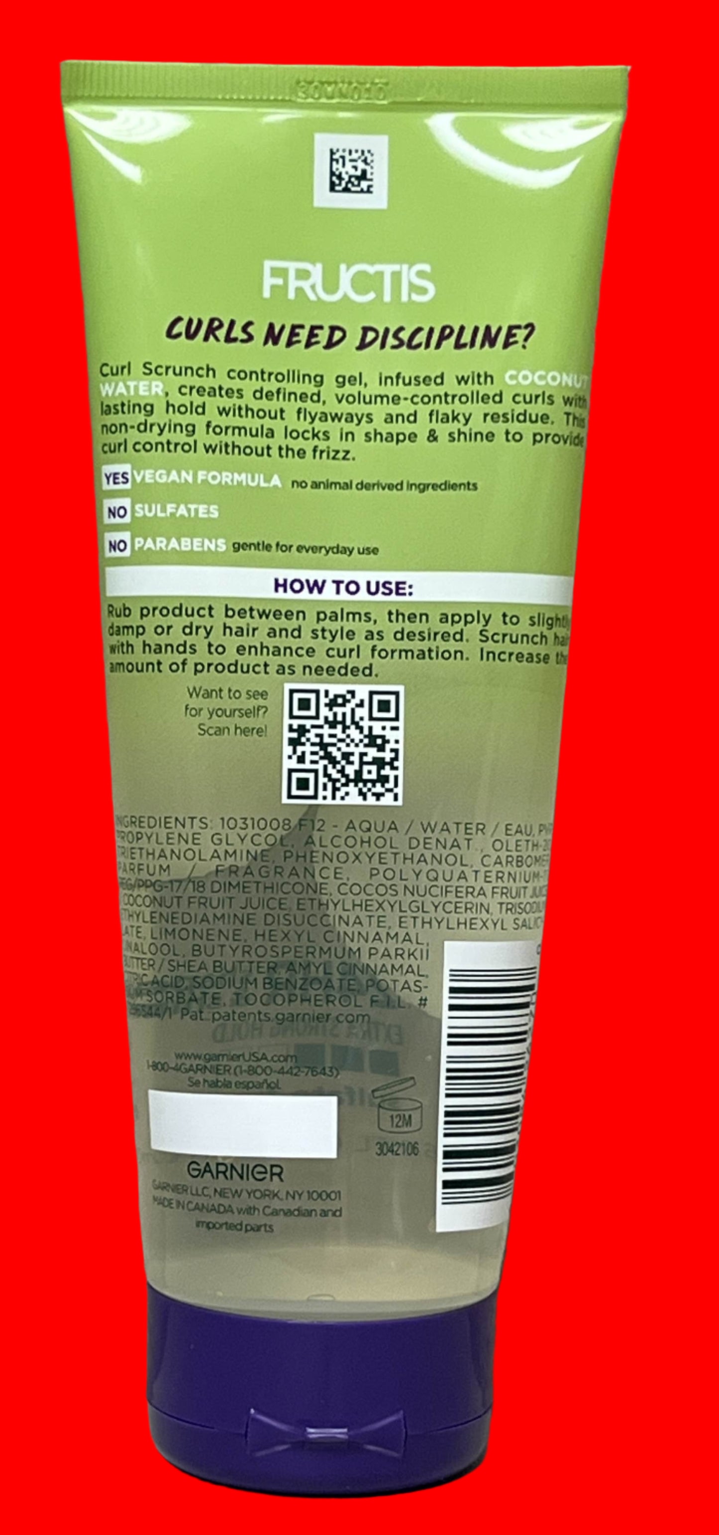 Garnier Fructis Style Curl Scrunch Controlling Gel, Curly Hair, 6.8 fl. oz.