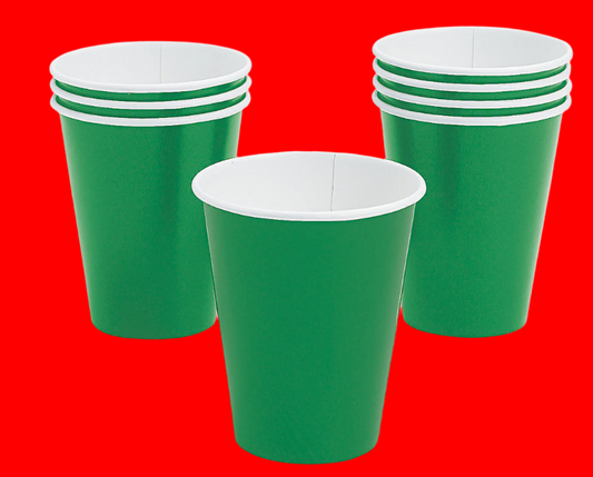 Disposable Paper Cups, Emerald Green, 24CT, 9OZ