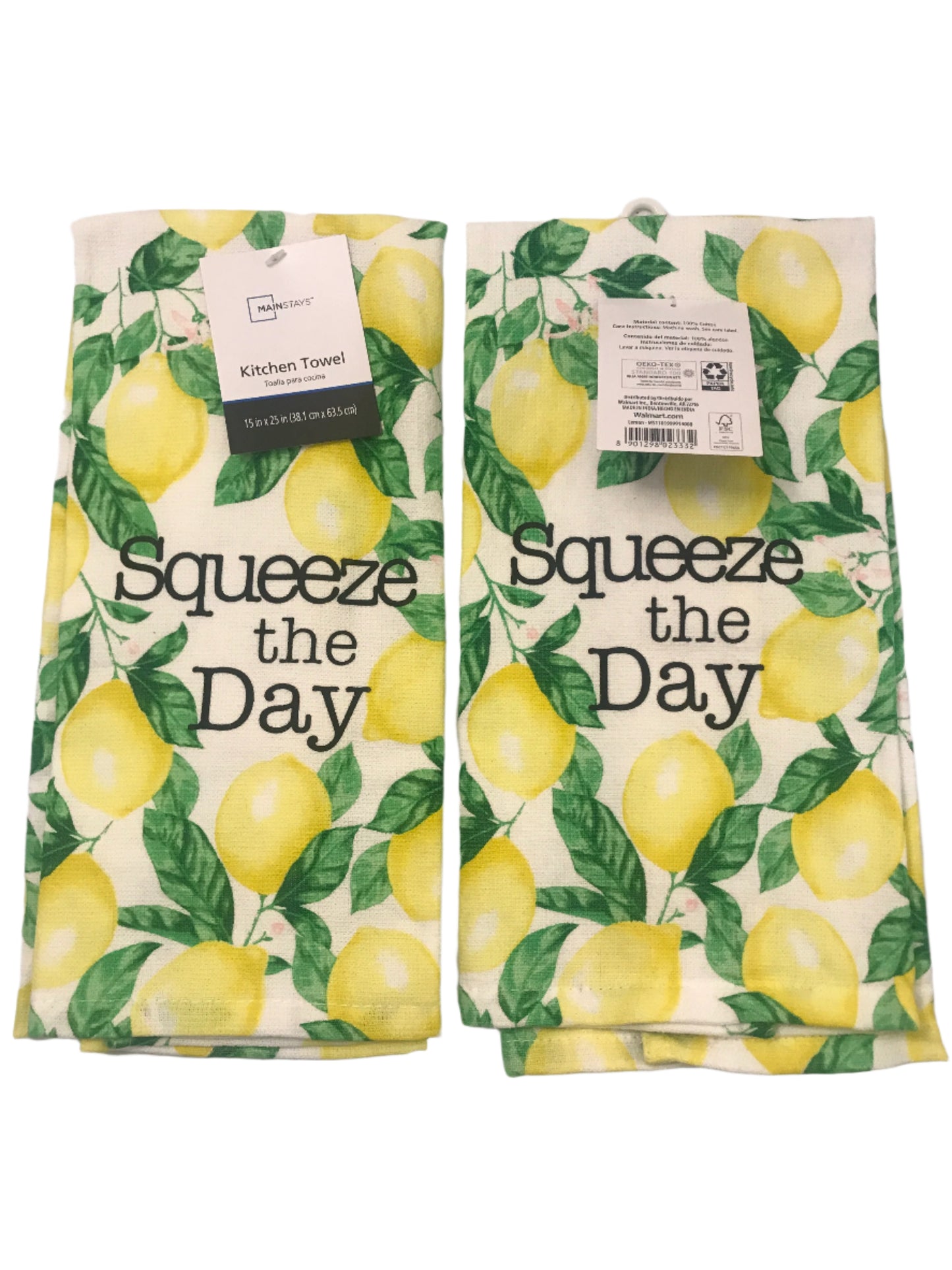Lemon Themed Kitchen Towel Set of 2, Squeeze the Day, Summer Decor