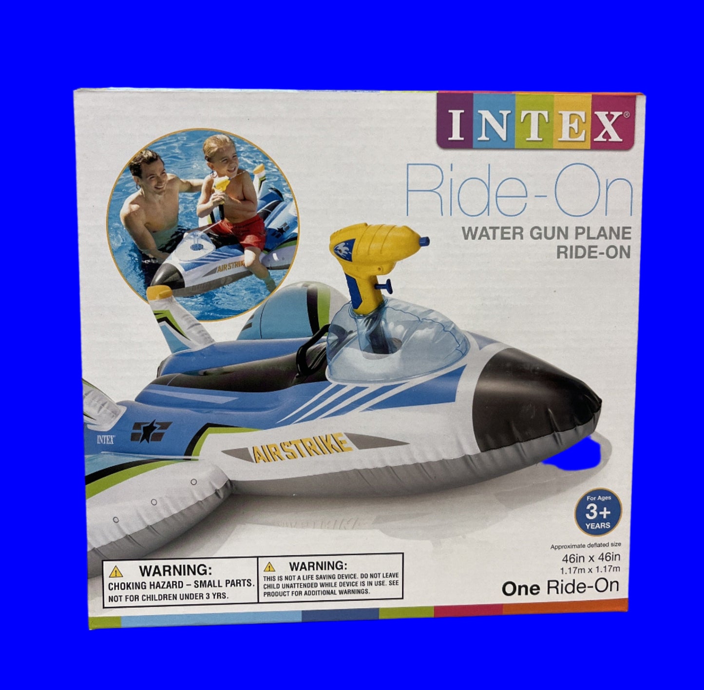 INTEX Water Gun Plane Inflatable Pool Float: Pool Toy for Kids - Blue