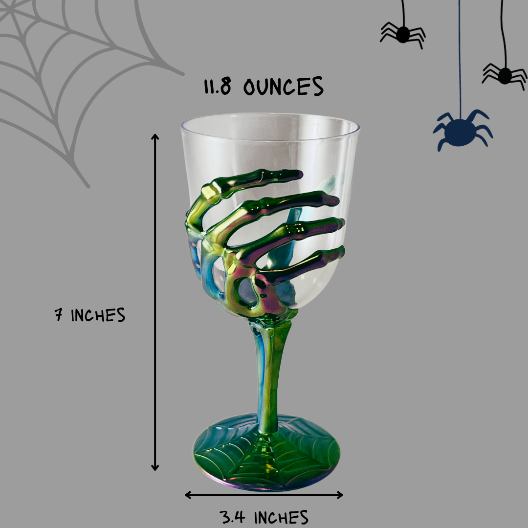 Haunting Iridescent Spooky Skeleton Hand Plastic Goblet