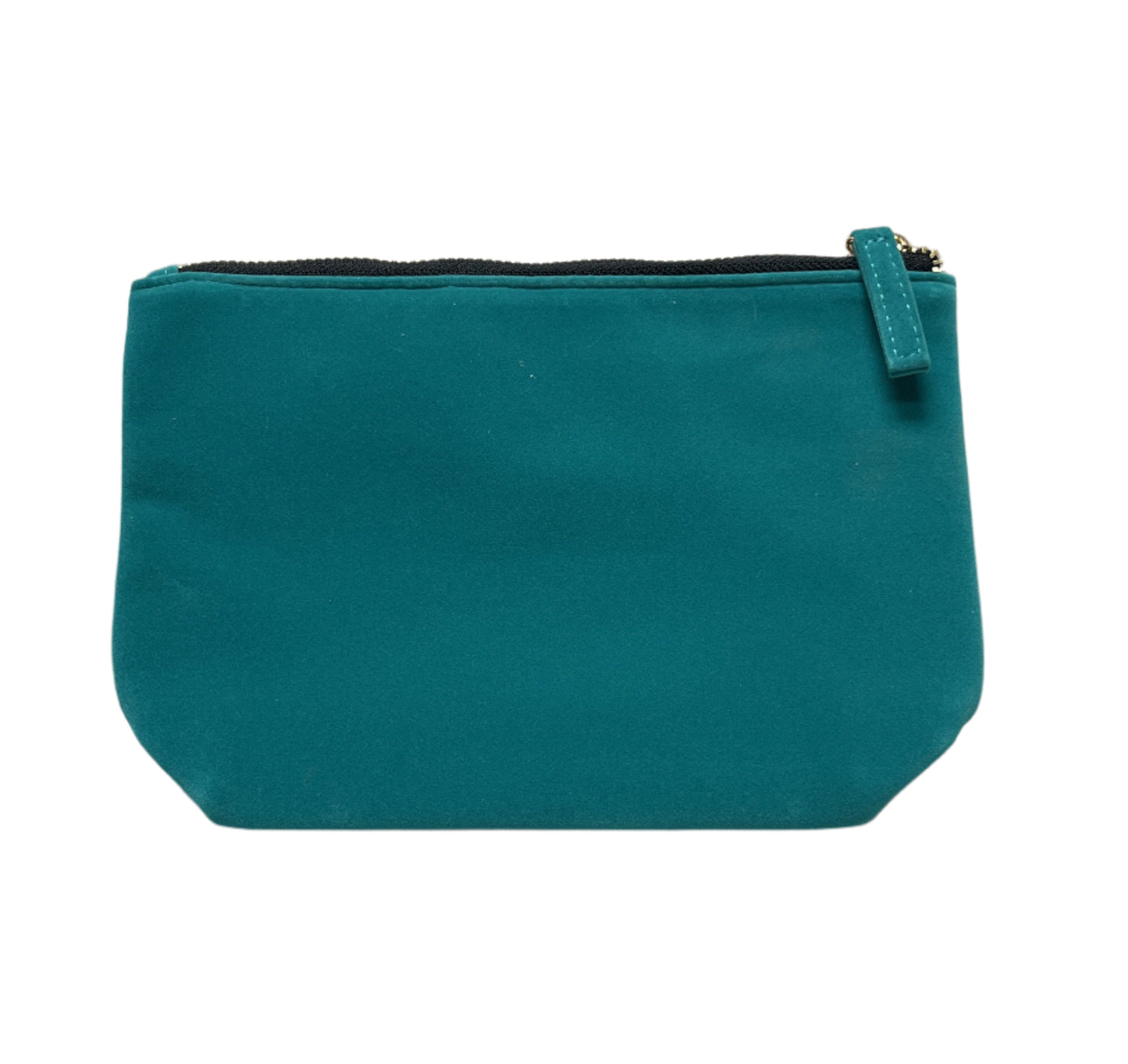 Kiehl's Cosmetic Makeup Bag Pouch Velvet – 9in x 5in (Green/Blue with Gold Embroidery)