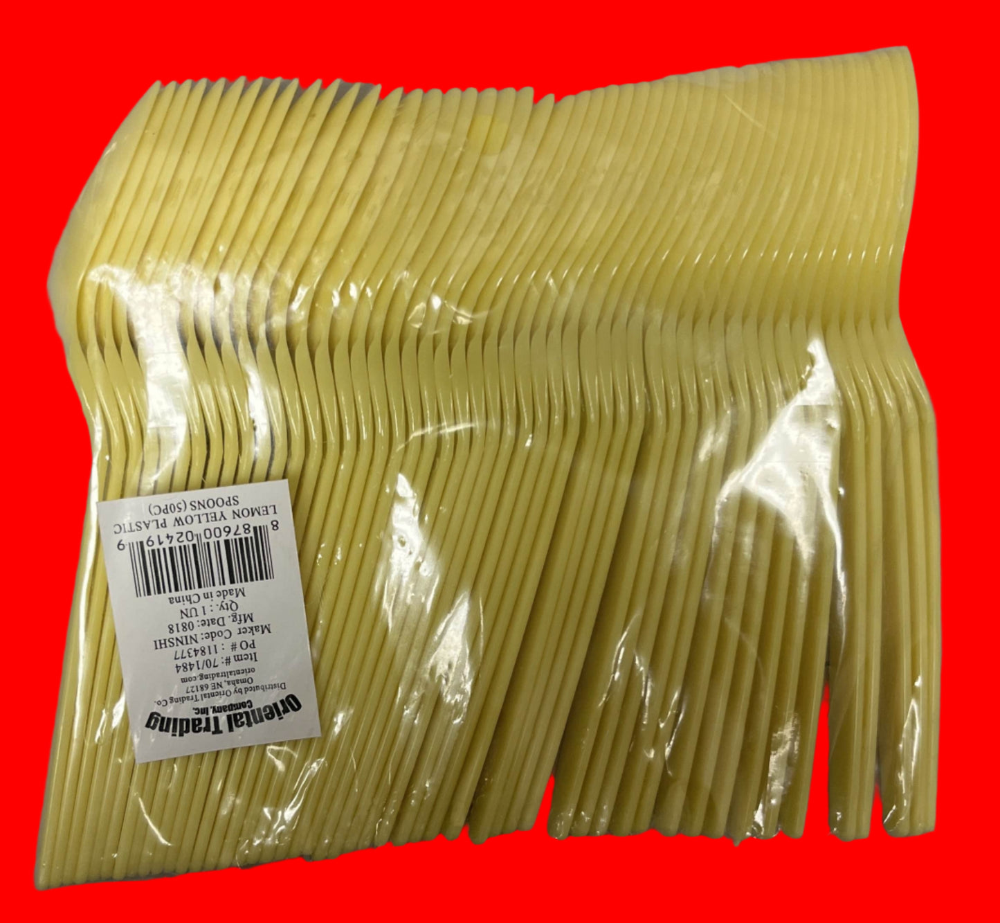 Lemon Yellow Plastic Spoons (50 Pc) - Party Supplies