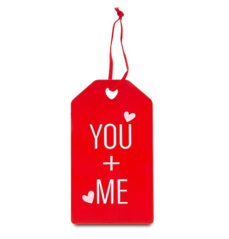 Red and White Metal Gift Tag Hanging Sign, 6"
