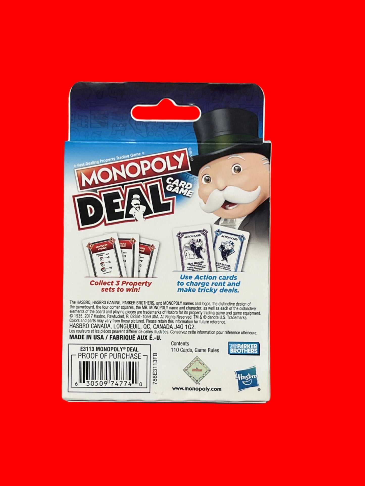 Monopoly Deal Quick-Playing Card Game for Families, Kids Ages 8 and Up and 2-5 Players