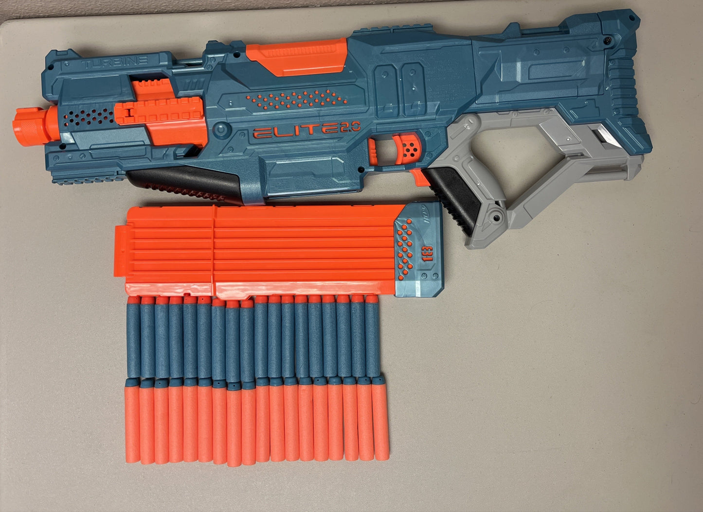 NERF Elite 2.0 Turbine CS-18 Blaster with Clip Magazine and Darts Motorized