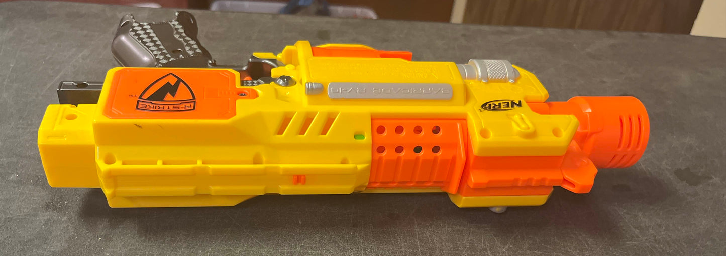 NERF N-Strike Barricade RV-10 Motorized Dart Gun Blaster + 8 Darts (See Video)