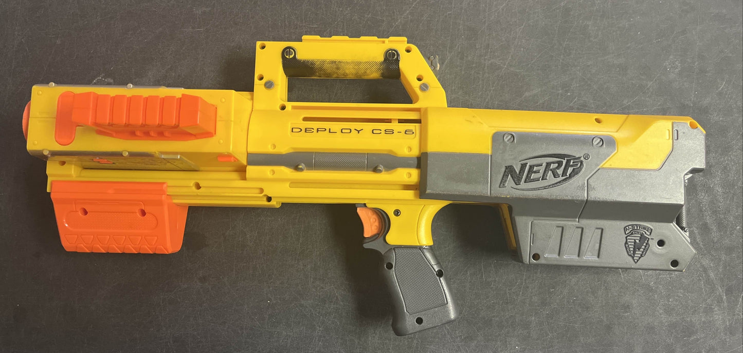 NERF N-Strike Deploy CS-6 Collapsible Blaster WORKING LIGHT 2009 + Clip