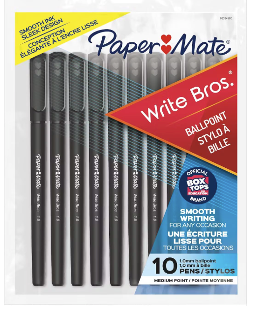 Paper Mate Ballpoint Pens, Medium Point, Black Ink, 10 count