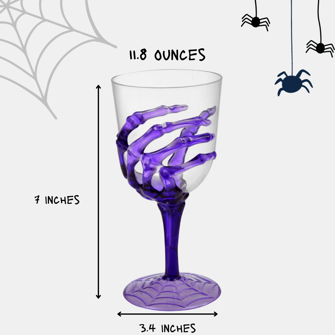 Eerie Purple Spooky Skeleton Hand Plastic Goblet - The Must-Have Halloween Drinkware