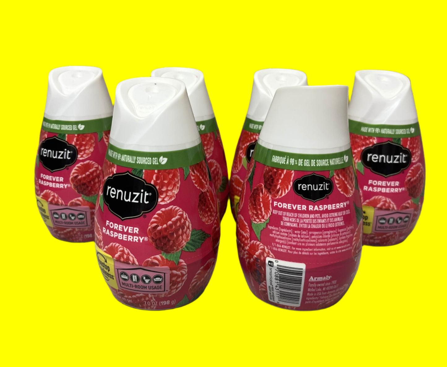 Renuzit Adjustable Air Freshener Gel, Forever Raspberry, 7 Ounces (6 Count)
