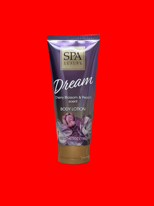SPA Luxury Dream Body Lotion, Cherry Blossom & Peach Scent, 5.5 oz