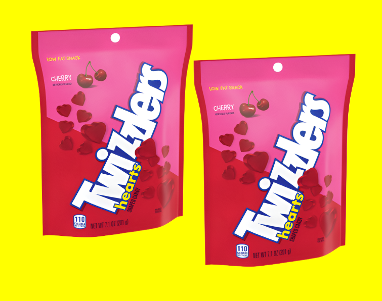 Twizzlers Cherry Flavored Hearts Valentine's Candy, Bag 7.1 oz - 2 Pack