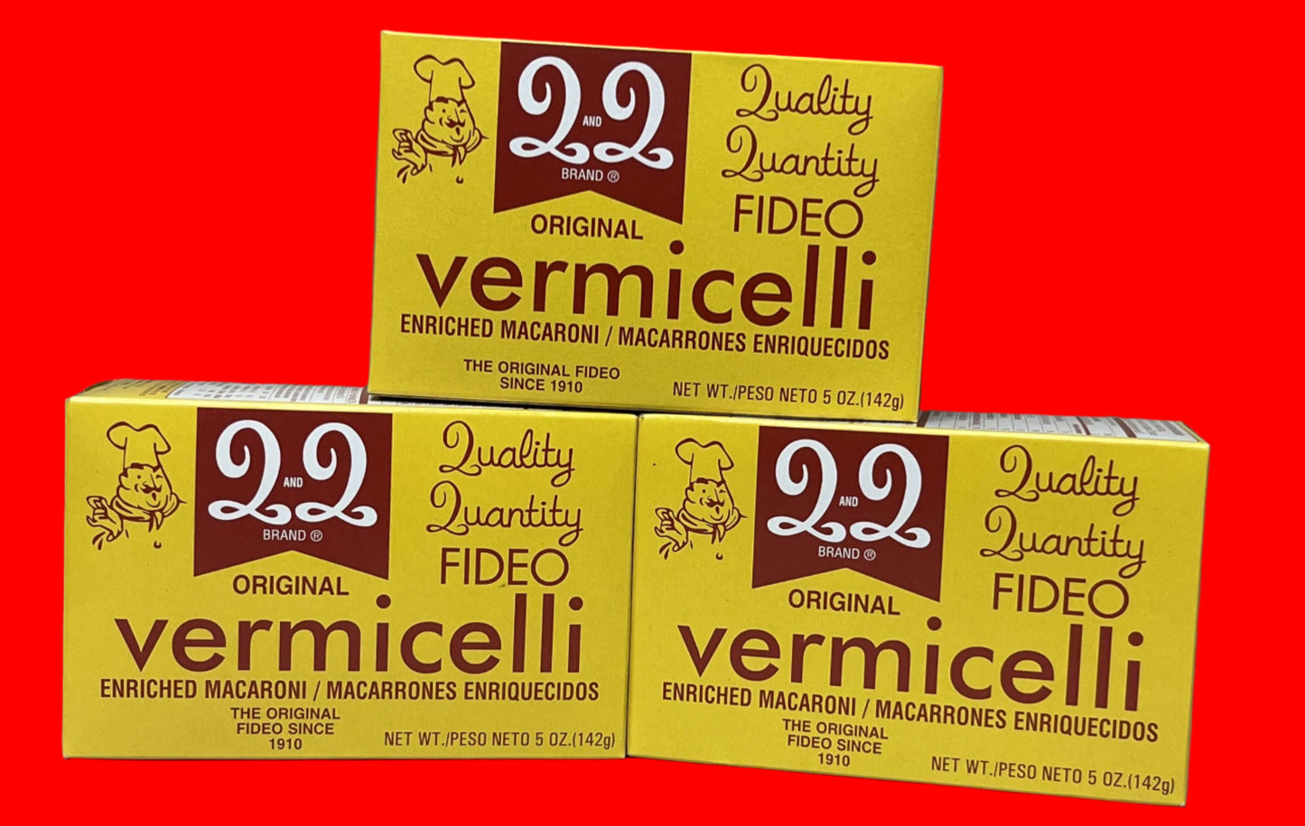 Q&Q Vermicelli Pasta (Fideo) Pack of 3 (Original - 5oz Box)