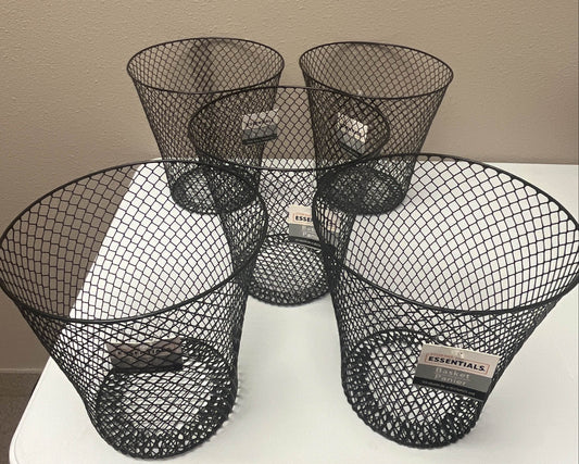 Wire Mesh Round Waste Basket, 9in Lightweight Trash Can - 5 Pack